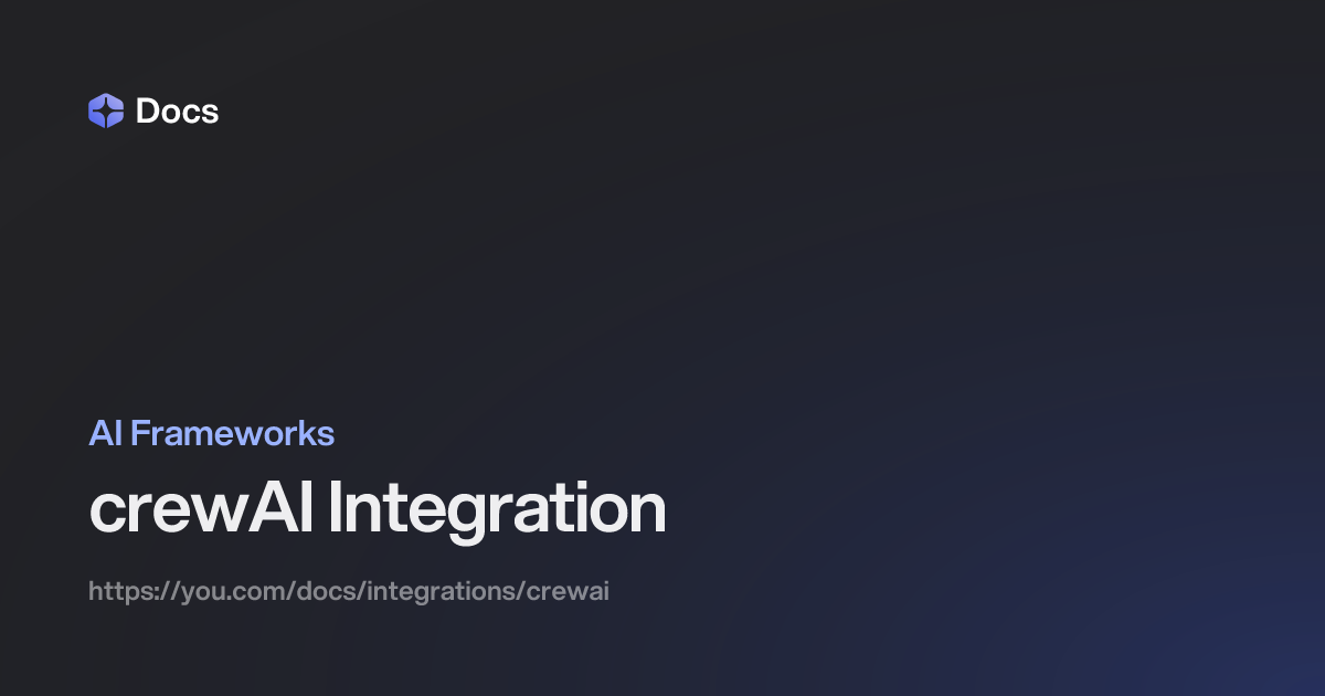 crewAI Integration | You.com | You.com | Documentation